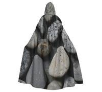 njkhbolk Unisex Pebble Stone Pattern Print Full Length Hooded Cloak,Halloween Cape,Cosplay,Carnival Dress Up