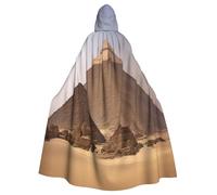 njkhbolk Unisex Pyramids Of Egypt Print Full Length Hooded Cloak,Halloween Cape,Cosplay,Carnival Dress Up