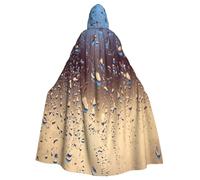 njkhbolk Unisex Rain Drops On Glass Print Full Length Hooded Cloak,Halloween Cape,Cosplay,Carnival Dress Up