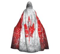 njkhbolk Unisex Retro Canada Flag Print Full Length Hooded Cloak,Halloween Cape,Cosplay,Carnival Dress Up