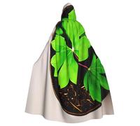 njkhbolk Unisex St Patricks Day Leaves Print Full Length Hooded Cloak,Halloween Cape,Cosplay,Carnival Dress Up