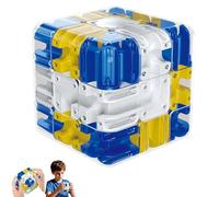 NJNRCOHXV Bead maze, Rolling Ball Maze Cube Puzzle Game - 3x3 Logic Thinking Toy for Kids Adults, Stress Relief Fidget Toy, 6-Side Moving Beads, 3+ Years Old, Orange Green White or Blue White Yellow