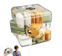 NJNRCOHXV Bead maze, Rolling Ball Maze Cube Puzzle Game - 3x3 Logic Thinking Toy for Kids Adults, Stress Relief Fidget Toy, 6-Side Moving Beads, 3+ Years Old, Orange Green White or Blue White Yellow