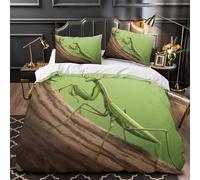 NJOFERDIN 3D Design Printed 3 Pieces Bedding Set Bedroom Decor Design Extra Green Praying Mantis Comforter Cover Easy Care Machine Washable for Teens,Youth,Boys nature Quilt Cover King（220x240cm）