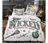 NJOFERDIN Wicked 3D Printing Quilt Cover 3-Piece Ultra-Soft Microfibre Anti-Fade Fantasy illustration Duvet Insert Cover 2 Pillowcases Zip Closure Fade-Resistant Adults & Couples King（220x240cm）