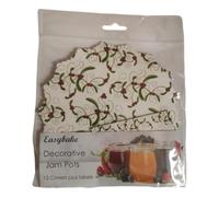 NJP Christmas Berry Jam Pot Covers. Pack of 10 (DVJCCB)