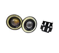 Njprmbq Fog Lamp Work Light 2pcs 64mm 76mm 89mm Angel Eyes Fog Lamp 12V Universal COB LED DRL Fog Driving Lights White Blue Pink Yellow Green Red(Green Ring,2.5inch(64mm))