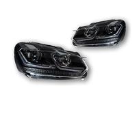 Njprmbq Headlights Assemblies Car Styling Head Lamp For VW For Golf 6 Headlights 2009-2012 LED Headlight DRL Signal Hid Bi Xenon Accessories(All LED Silver,Right Hand Drive)