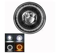 Njprmbq Headlights Assemblies Moto Car Led 7inch Led Headlight DRL H4 Hi-Lo With Halo Angel Eyes For JK 4x4 Car Accessories(1pcs Black)