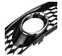 Njprmbq Lamp Shade For A3 8P 2009-2013 Glossy Black/Chrome Silver Fog Light Lamp Cover HONEYCOMB HEX Front Grille Grill Headlight Shell(Chrome Silver)
