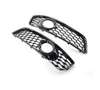 Njprmbq Lamp Shade For A3 8P 2009-2013 Glossy Black/Chrome Silver Fog Light Lamp Cover HONEYCOMB HEX Front Grille Grill Headlight Shell(Glossy Black)