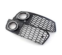 Njprmbq Lamp Shade Pair Fog Light Grilles Car Front Bumpe Grill Mesh Grille Fog Light Surround Cover For A4 B8 2009 2010 2011 2012 Headlight Shell(Chrome Black)