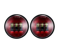 Njprmbq Motorcycle Headlight 2pcS Motorcycle 4.5 Inch Led Fog Light DRL Led Fog Halo Ring 30W Round Waterproof 4 1/2 Auxiliary Passing Lamp Accessories Head Light(No Halo Red)
