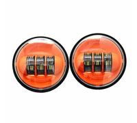 Njprmbq Motorcycle Headlight 2pcS Motorcycle 4.5 Inch Led Fog Light DRL Led Fog Halo Ring 30W Round Waterproof 4 1/2 Auxiliary Passing Lamp Accessories Head Light(No Halo Orange)