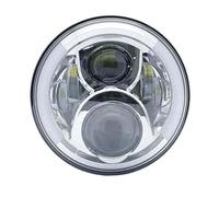 Njprmbq Motorcycle Headlight 7 Inch Led Auto Headlight Motorcycle LED Headlight DRL Angel Eyes For Jeep For Lada For Niva For Urban Car H4 Headlamp Head Light(C 50W Halo Chrome)
