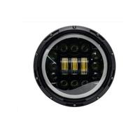 Njprmbq Motorcycle Headlight 7 Inch Led Auto Headlight Motorcycle LED Headlight DRL Angel Eyes For Jeep For Lada For Niva For Urban Car H4 Headlamp Head Light(90W Halo Black)