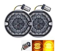 Njprmbq Motorcycle Headlight For Road For King For Electra For Glide For Ultra Classic 3 1/4 Inch LED 1157 Front/Rear Turn Signals Lens Brake Running Light Head Light(1157 Front Amber)