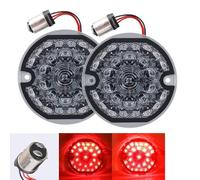 Njprmbq Motorcycle Headlight For Road For King For Electra For Glide For Ultra Classic 3 1/4 Inch LED 1157 Front/Rear Turn Signals Lens Brake Running Light Head Light(1157 Rear Red)