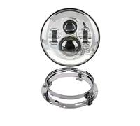 Njprmbq Motorcycle Headlight For Touring For Electra For Glide For Road King For Street For Glide 7inch LED Headlight White DRL 4.5inch Halo Fog Lights Adapter Ring Head Light(Chrome B not DRL)
