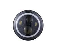 Njprmbq Motorcycle Headlight For Touring For Electra For Glide For Road King For Street For Glide 7inch LED Headlight White DRL 4.5inch Halo Fog Lights Adapter Ring Head Light(Black with DRL)