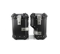 Njprmbq Rear Rack 35L/38L Motorcycles Side Saddle Bags Luggage Case Saddlebag Tool Box Storage Trunk Key Lock Aluminum Toolbox Rear Helmet Topcase Cargo Carrier(A 35L Black)