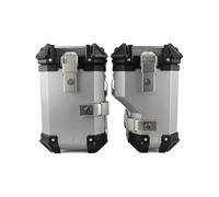 Njprmbq Rear Rack 35L/38L Motorcycles Side Saddle Bags Luggage Case Saddlebag Tool Box Storage Trunk Key Lock Aluminum Toolbox Rear Helmet Topcase Cargo Carrier(A 35L Silver)