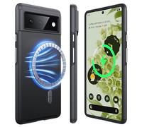 NJROW Strong Magnetic for Google Pixel 6 Case Compatible with MagSafe [2024 Upgraded] [Dual Layer Heavy Duty] [Military Shockproof] Rugged Case for Google Pixel 6 Phone Case Slim, Dark Black