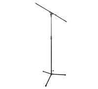 NJS066A Professional Microphone Boom Stand Adjustable Height Tripod with Folding Legs for Musicians, Bands, Singers, Studios, Stage and Home Use - Black