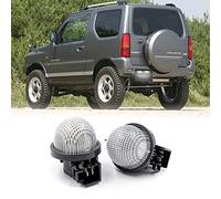 njssjd 2Pcs Xenon White LED License Number Plate Light For Suzuki Jimny JB Alto HA Carry Pickup Grand Vitara Swift Wagon R MC Opel Agila