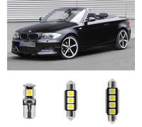 njssjd 5pcs White LED Interior Light Kit for 2007-2013 B.MW 1 Series E88 Convertible w/o premium lighting Models Interior Light Bulbs Dome Light Trunk Lamp and Install Tool