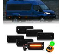 njssjd 6Pcs 12-24V LED Side Marker Clearance Lights For Minibus Van 2006-up F.iat Ducato Citroen Jumper Relay Peugeot Boxer I'veco Daily Smoked Lens Led Sidemarker Truck Parking City Light