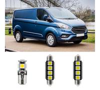 njssjd 6pcs White LED Interior Light Kit for 2012-2023 F.ord Transit Custom Panel Van Super Bright 6000K Map Dome Light Rear Load Area Lamps and Install Tool