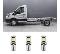 njssjd 6pcs White LED Interior Light Kit for 2014-2024 F.ord Transit Mk8 Chassis Cab, Luton Van, Tipper Super Bright 6000K Map Dome Light License Plate Lamps and Install Tool