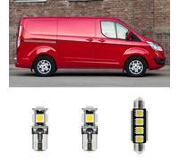 njssjd 8pcs White LED Interior Light Kit for 2012-2023 F.ord Transit Custom Panel Van Super Bright Map Dome Light Sun Visor Vanity Mirror Lamps and Install Tool