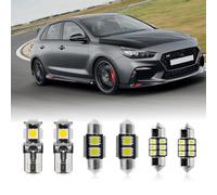 njssjd 8pcs White LED Interior Light Kit for 2017-2023 Hy.undai i30 PD, i30 N Super Bright 6000K Interior Light Bulbs Dome Light Vanity Mirror Light and Install Tool