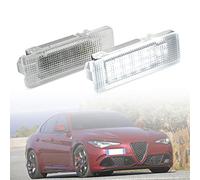njssjd Canbus LED Door Courtesy Welcome Lights for F.iat Punto Grande Punto Croma Alfa Romeo Giulietta Mito 159 Giulia Stelvio 18-SMD 6000K White Door Step Safety Welcome Lamps