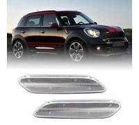 njssjd Canbus LED Side Indicator Repeater Lights for Mini Cooper R60 Countryman R61 Paceman 2012-2017 Front Amber Clear Led Turn Signal Side Blinker Lamp