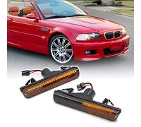 njssjd Canbus Smoked LED Side Indicator Light Dynamic Turn Signal Marker Lamp for BW 3 Series E46 M3 Coupe/Convertible 01-06 7 Series E38 Saloon 95-01