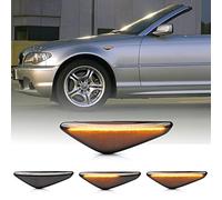 njssjd Dynamic LED Side Indicator Repeater Lights for 2004 2005 2006 B-MW 3 Series E46 Coupe Convertible LCI Front Amber Sequential Additional Turn Indicator Lamp Smoke Lens