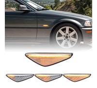 njssjd Dynamic LED Side Indicator Repeater Lights for 2004 2005 2006 B/MW 3 Series E46 Coupe Convertible LCI Front Amber Sequential Additional Turn Indicator Lamp Clear Lens