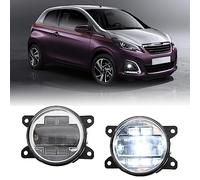njssjd LED Fog Light with DRL Turn Signal Light Assembly for Peugeot 208 2008, C.itroen C3 C4 Front Bumper Fog Driving Lamp Daytime Running Light (Clear Lens)