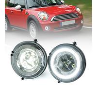 njssjd LED Halo Ring DRL Daytime Running Light with H11 Fog Lamp for Mini C00per R55 Clubman R56 R58 Coupe R57 Convertible R59 Roadster R60 Countryman R61 Paceman