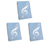 NJTHNTJR 3X Sheet Music Folder, 60 Pages Capacity, Sheet Music/Holder,Fits Letter Size A4, Writable & Detachable(Blue)