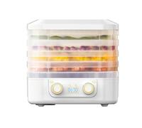 NJTHNTJR 5 Layer Smart Electric Food Dryer 360° Hot Air Circulation Drying Dried Fruit Machine Food Drying Machine UK Plug White