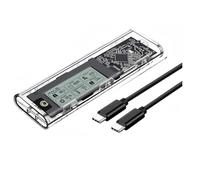 NJTHNTJR M.2 NVME/NGFF Dual Protocol SSD Enclosure Transparent Hard Drive Case USB3.2 with Intelligent Display SATA SSD Adapter