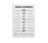 NJYXART Music Dynamics Poster - Italian Musical Terms Chart for Music Classroom & Piano Studio Decor - Educational Theory Wall Art Print for Teachers & Students - 16x24 Inch Canvas (Unframed)