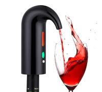 NK Electric Wine Carafe, Automatic and Portable Wine Aerator, USB Rechargeable, Includes Silicone Tube and Cloth Bag, Filter and On/Off Button, 1500mAh Battery (Black)