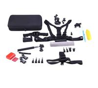 NK -KA3100-FO, 44-in-1 Action Camera Accessory Kit, Carrying Case, Handlebar and Suction Cup Holder, Selfie Stick, Hand Mount, Head and Buckle, Sponge Float, 3M Stickers