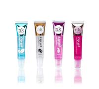 NK lip gloss gel 15ml Vitamin E, Shiny, Nourishes, Grape, Bubblegum, Coconut and Mint flavoured by Nicka K (Multi Pack Of 4).