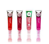 NK lip gloss gel 15ml Vitamin E, Shiny, Nourishes, Strawberry, Chery, Watermelon and Bubble Gum flavoured by Nicka K (Multi Pack Of 4).